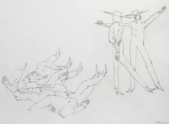 Conversation, Surrealist Pencil Drawing by Dimitri Petrov