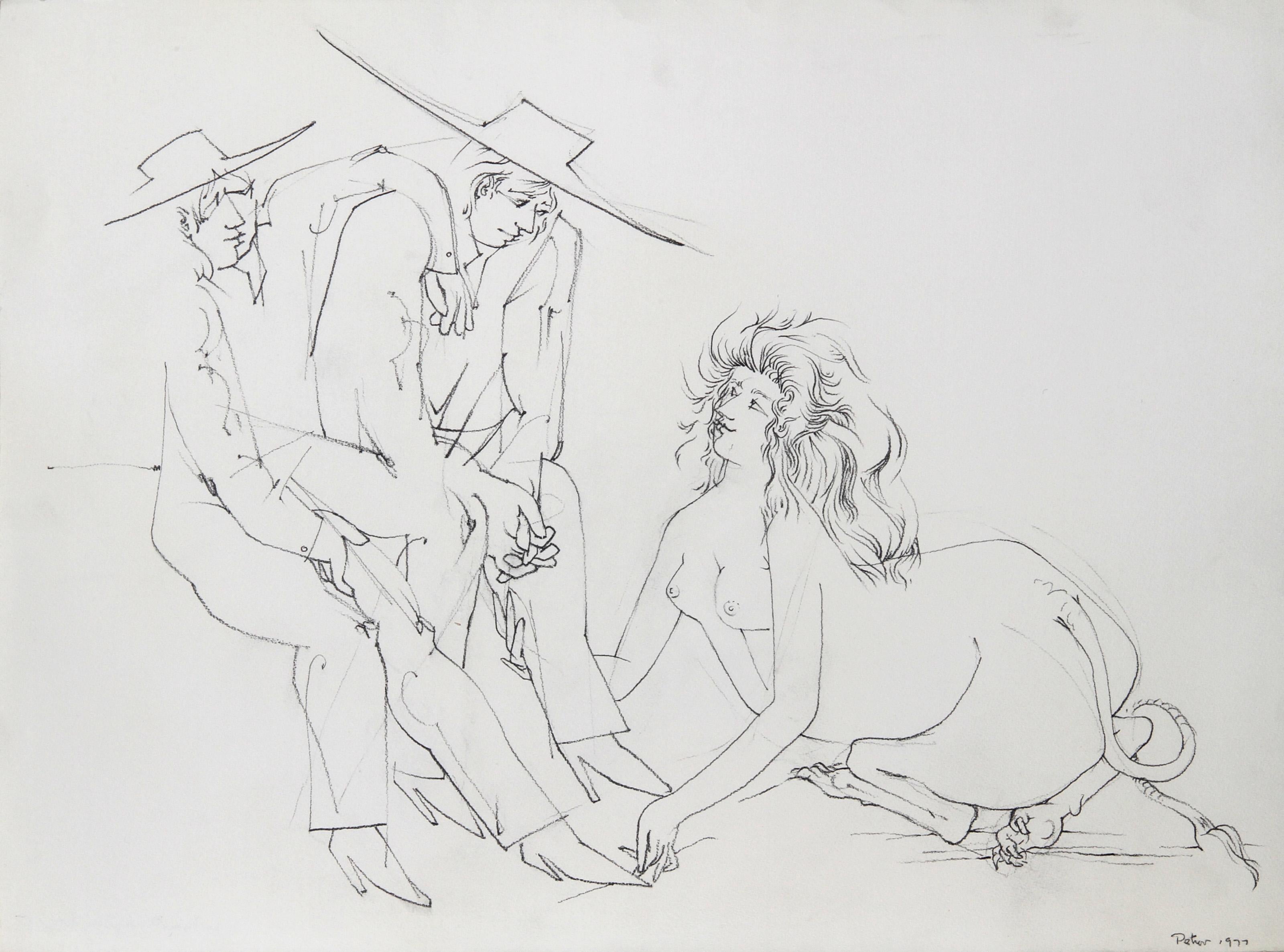 Dimitri Petrov, American (1919 - 1986) - Do You Know The Way To San Anton
?, Year:  1977, Medium:  Pencil on Paper, Size:  22  x 29.5 in. (55.88  x 74.93 cm)