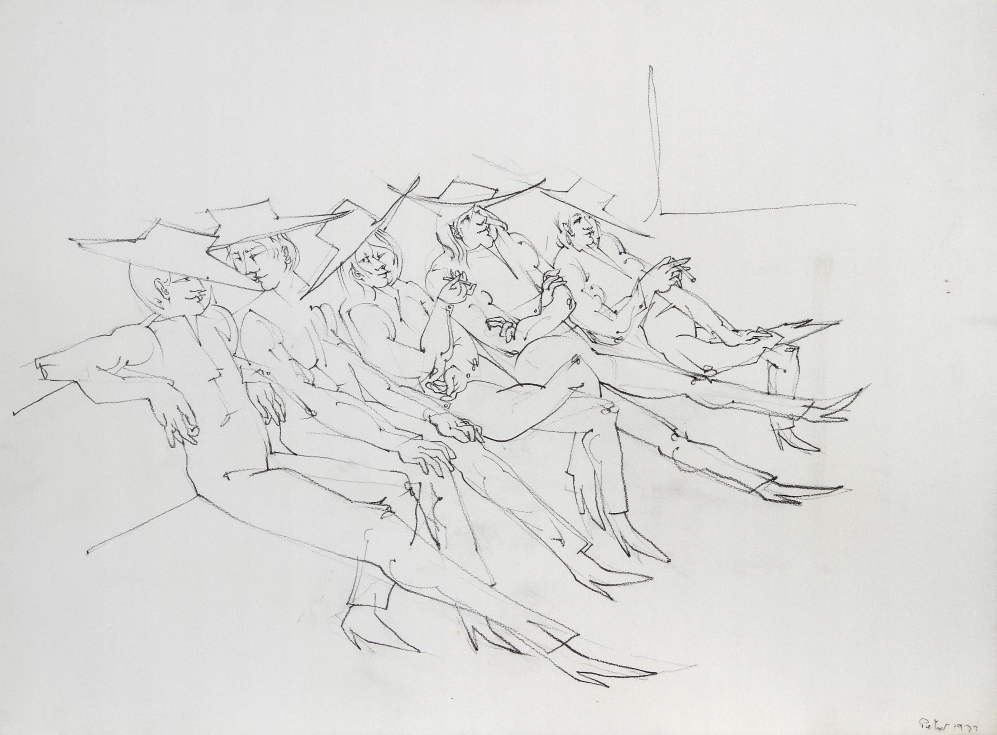 Resting, Surrealist Pencil Drawing by Dimitri Petrov