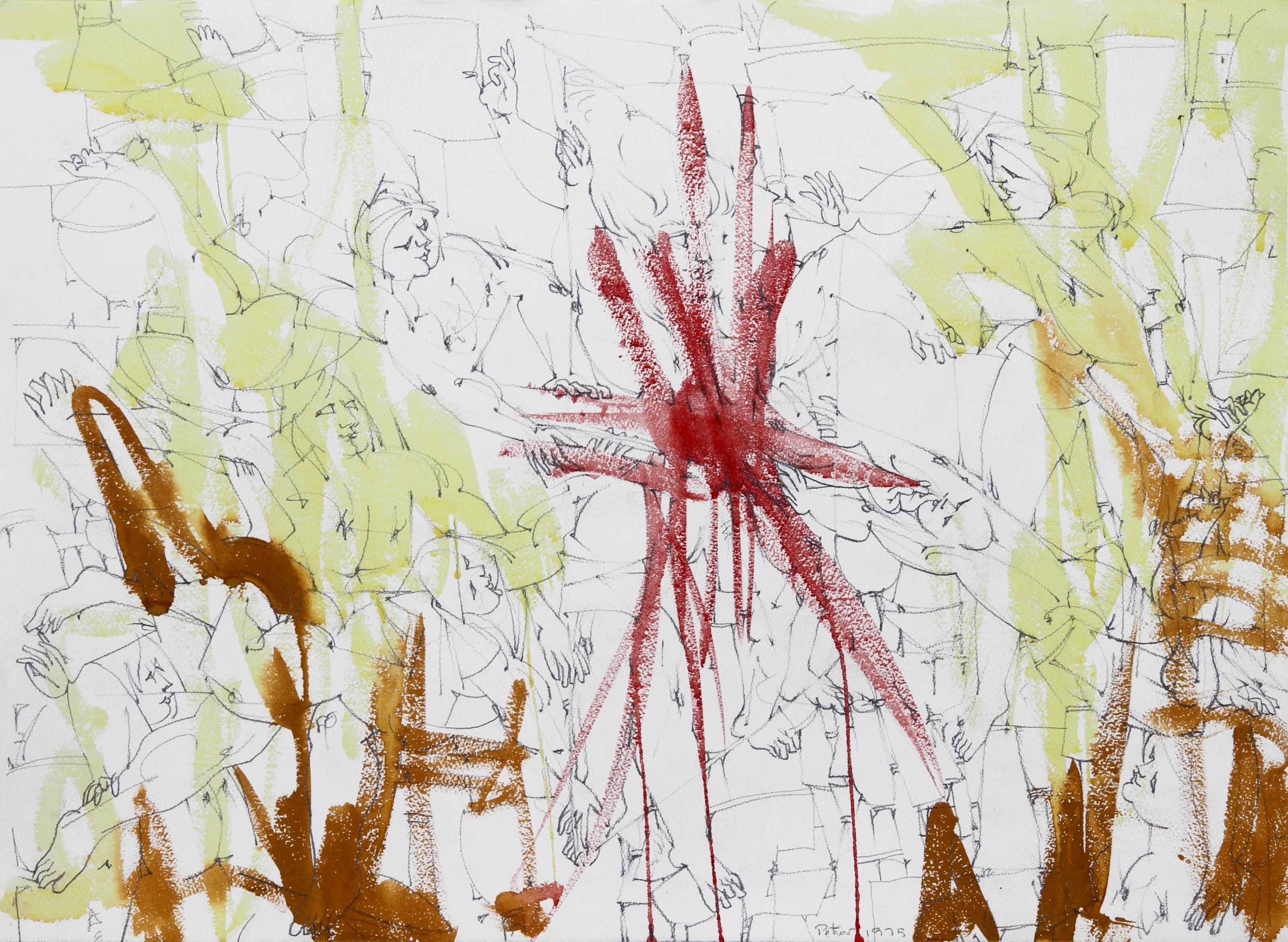 Machine that eases one into a habit, Surrealist Pencil Drawing by Dimitri Petrov