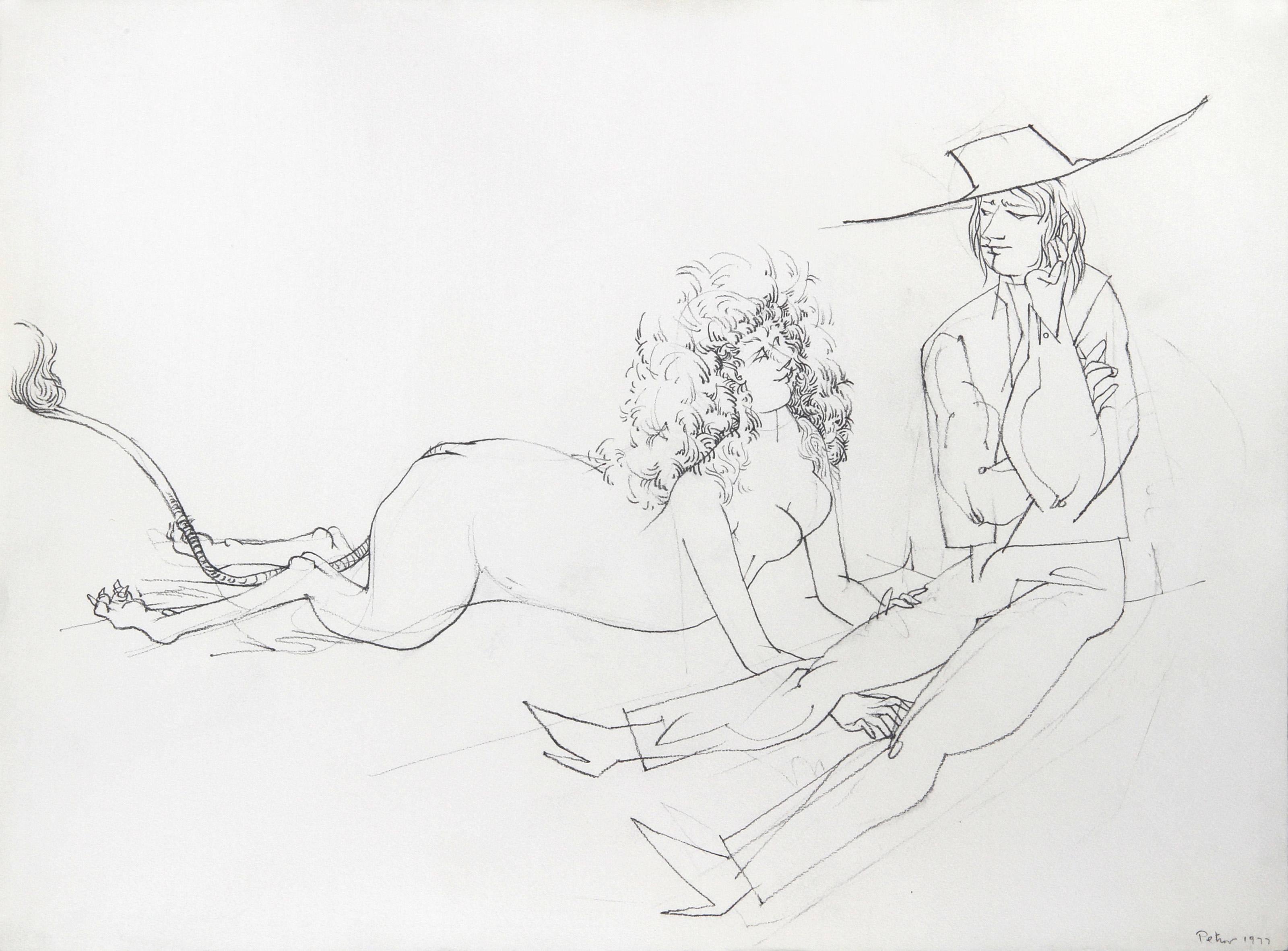 Your Face Is Familiar, Surrealist Pencil Drawing by Dimitri Petrov