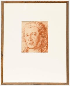 George Willott (1900-2000) - Milieu du 20e siècle Sanguine, souriante