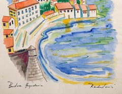 Budva, Yugoslavia, Impressionist Watercolor Painting by Savo Radulović