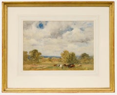 Robert W. Little (1854-1944) - Watercolour, Cattle in a Meadow