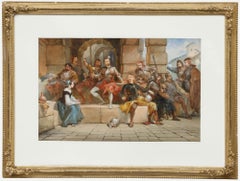 Charles Cattermole (1832-1900) - 1874 Watercolour, Day off from the Night Watch