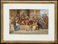 Charles Cattermole (1832-1900) - 1874 Watercolour, Day off from the Night Watch