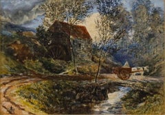 John Alexander (fl.1870-1892) - Gerahmtes Aquarell, Burnhouse Mill