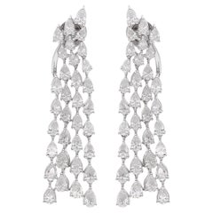 6.05Ct SI/H Diamond Chandelier Drop Earrings For Women 18k White Gold Jewelry