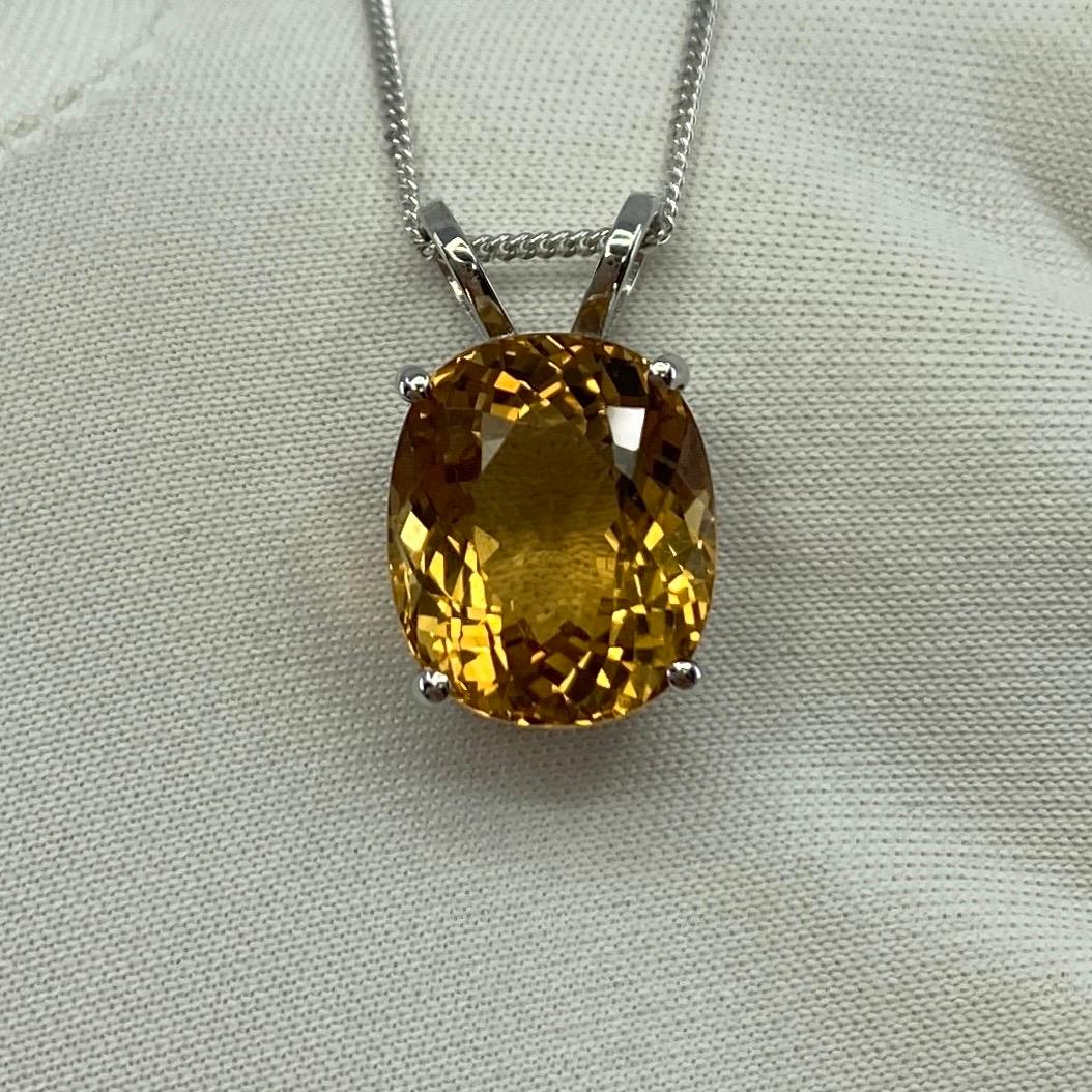 6.05ct Vivid Yellow Heliodor Golden Beryl Oval 18k White Gold Pendant Necklace For Sale 6