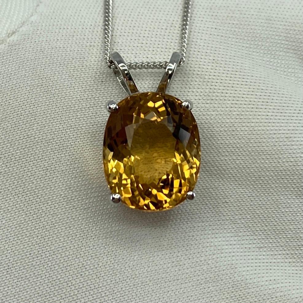 6.05ct Vivid Yellow Heliodor Golden Beryl Oval 18k White Gold Pendant Necklace For Sale 7