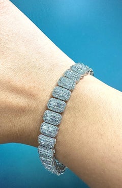 Bracciale di diamanti naturali da 6,06 carati F-G VS-SI in oro bianco 14K 7''