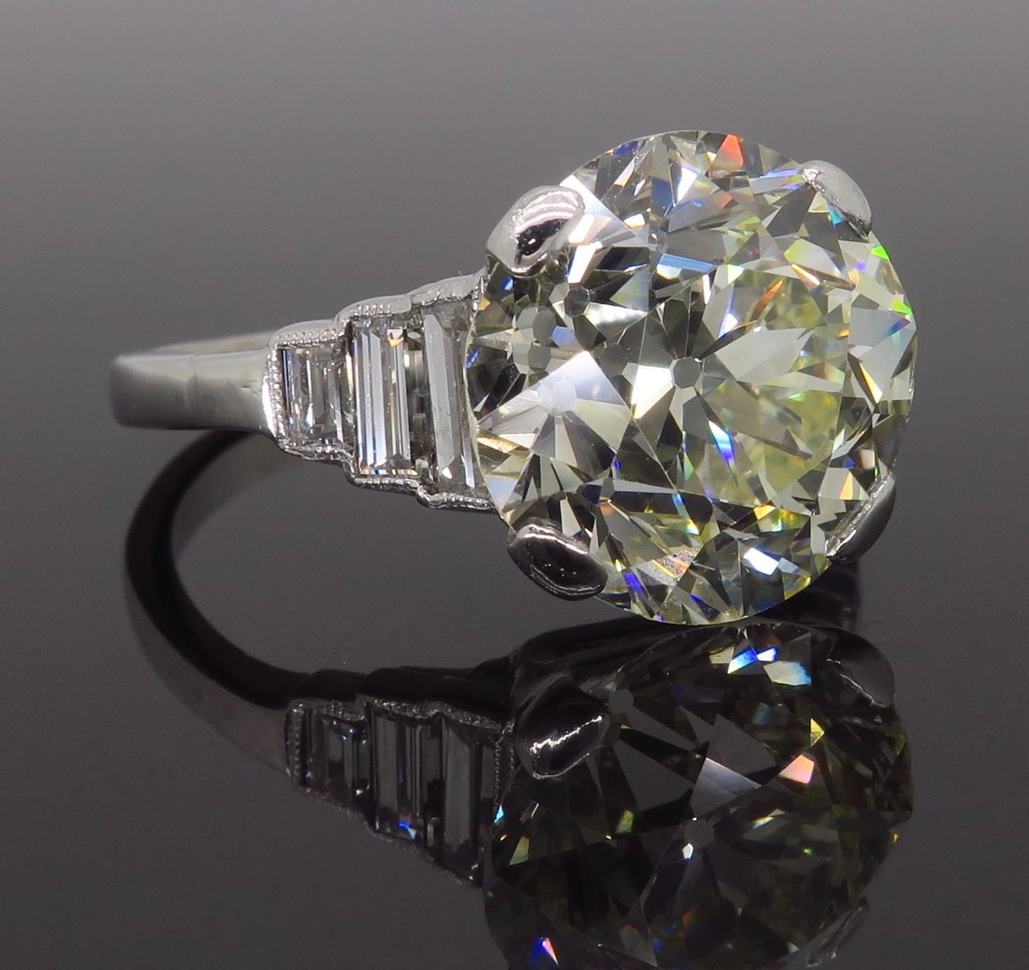 6,06 Karat Diamantring aus Platin mit alteuropäischem Schliff 5