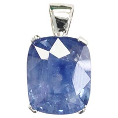 6.06 Carats Cushion Shape Natural Blue Sapphire Pendant