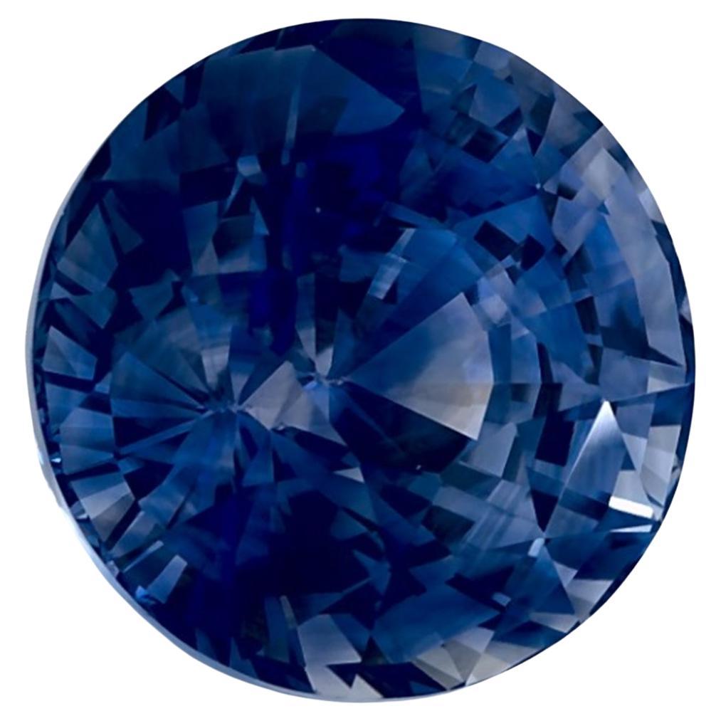 6.07 Ct Blue Sapphire Round Loose Gemstone