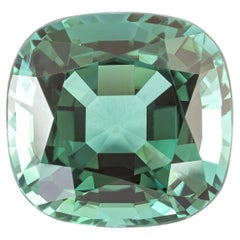 6.07 Ct Namibian Lagoon Blue-Green Tourmaline Cushion Cut Loupe Clean Gemstone
