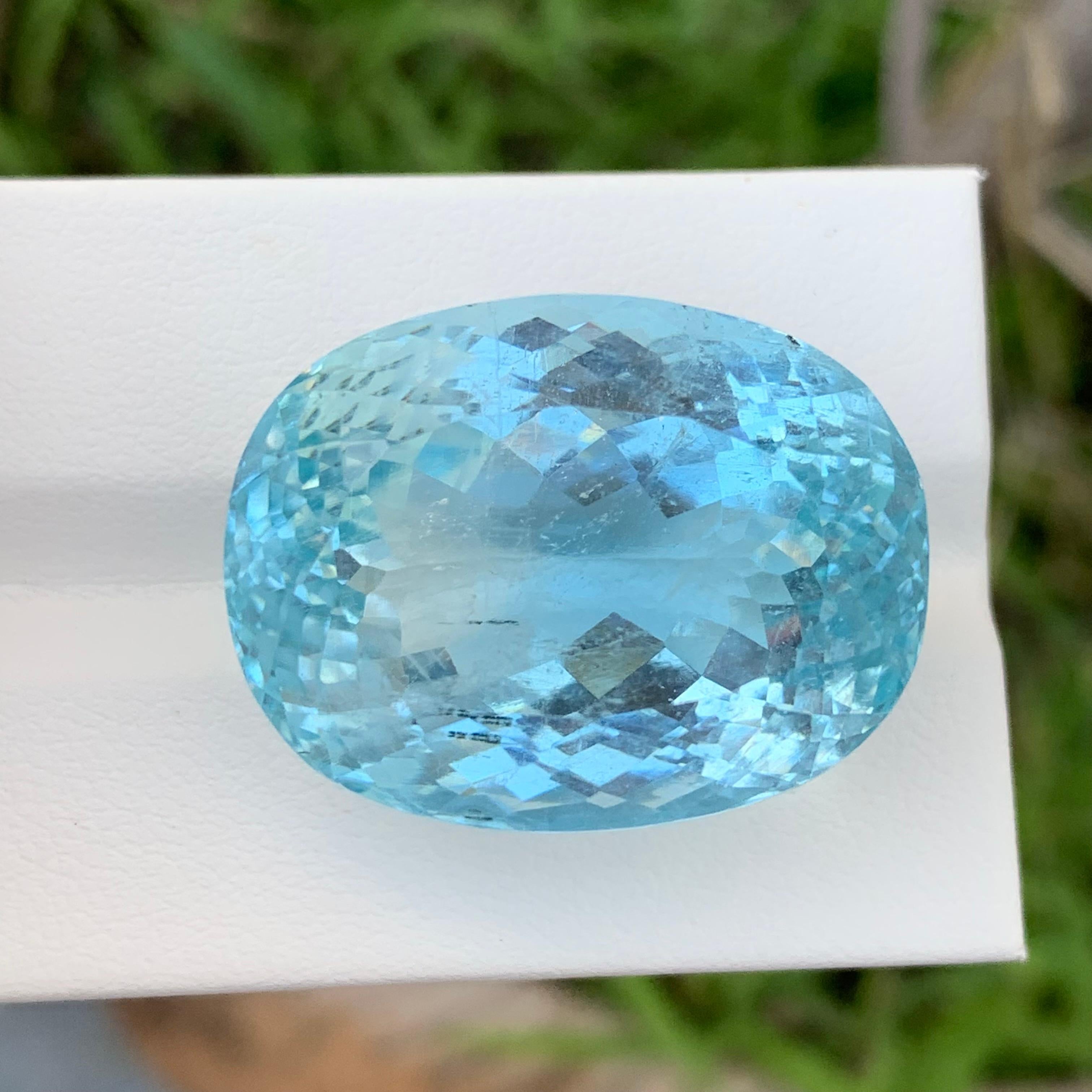 63.70 Carat Huge Natural Loose Seafoam Blue Aquamarine Gemstone March Birthstone For Sale 1
