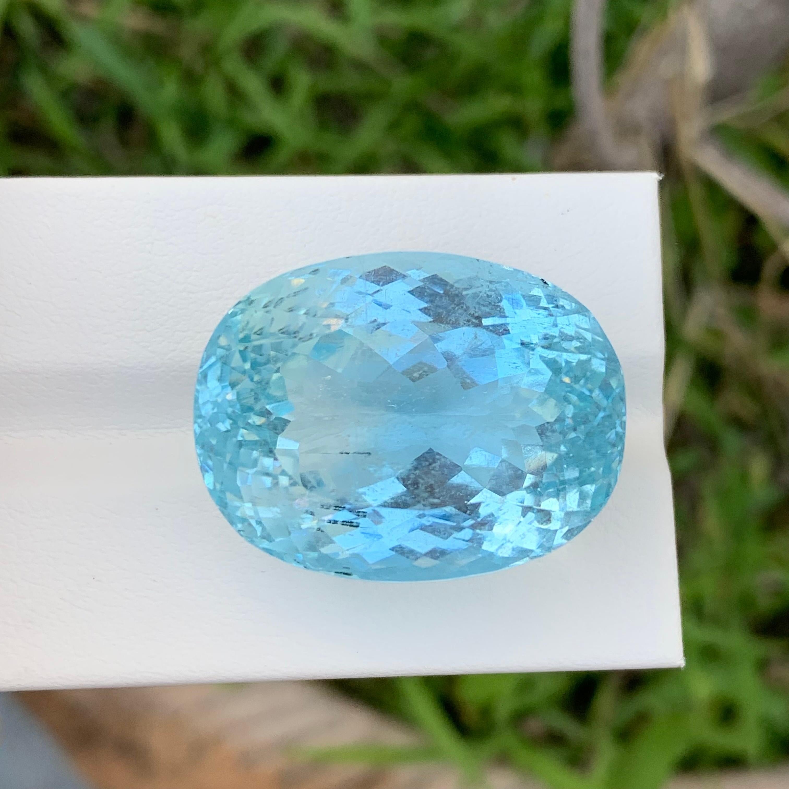 63.70 Carat Huge Natural Loose Seafoam Blue Aquamarine Gemstone March Birthstone For Sale 1