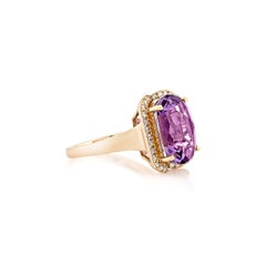 Sunita Nahata Amethyst 6.08ct. Fancy Ring in 18KRG with White Diamond.