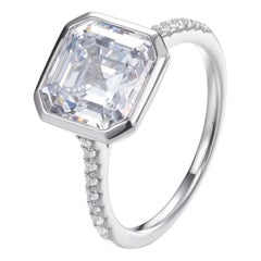 Bague de fiançailles solitaire de créateur Chloe Asscher en zirconia cubique de 6,08 carats