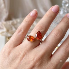 6.08 Carat Fanta Garnet Yellow and White Gold Fashion Ring