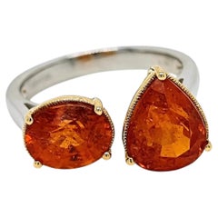 6.08 Carat Fanta Garnet Yellow and White Gold Fashion Ring