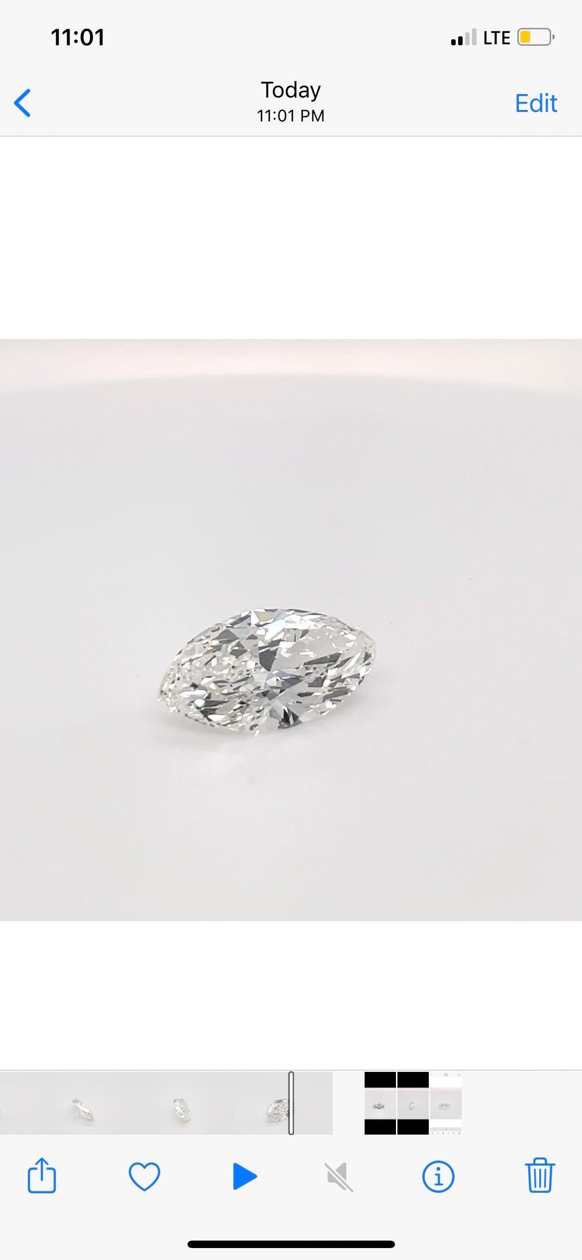 6.08 carat J SI2 Natural Diamond GIA Certified Marquise 100% Eye Clean
