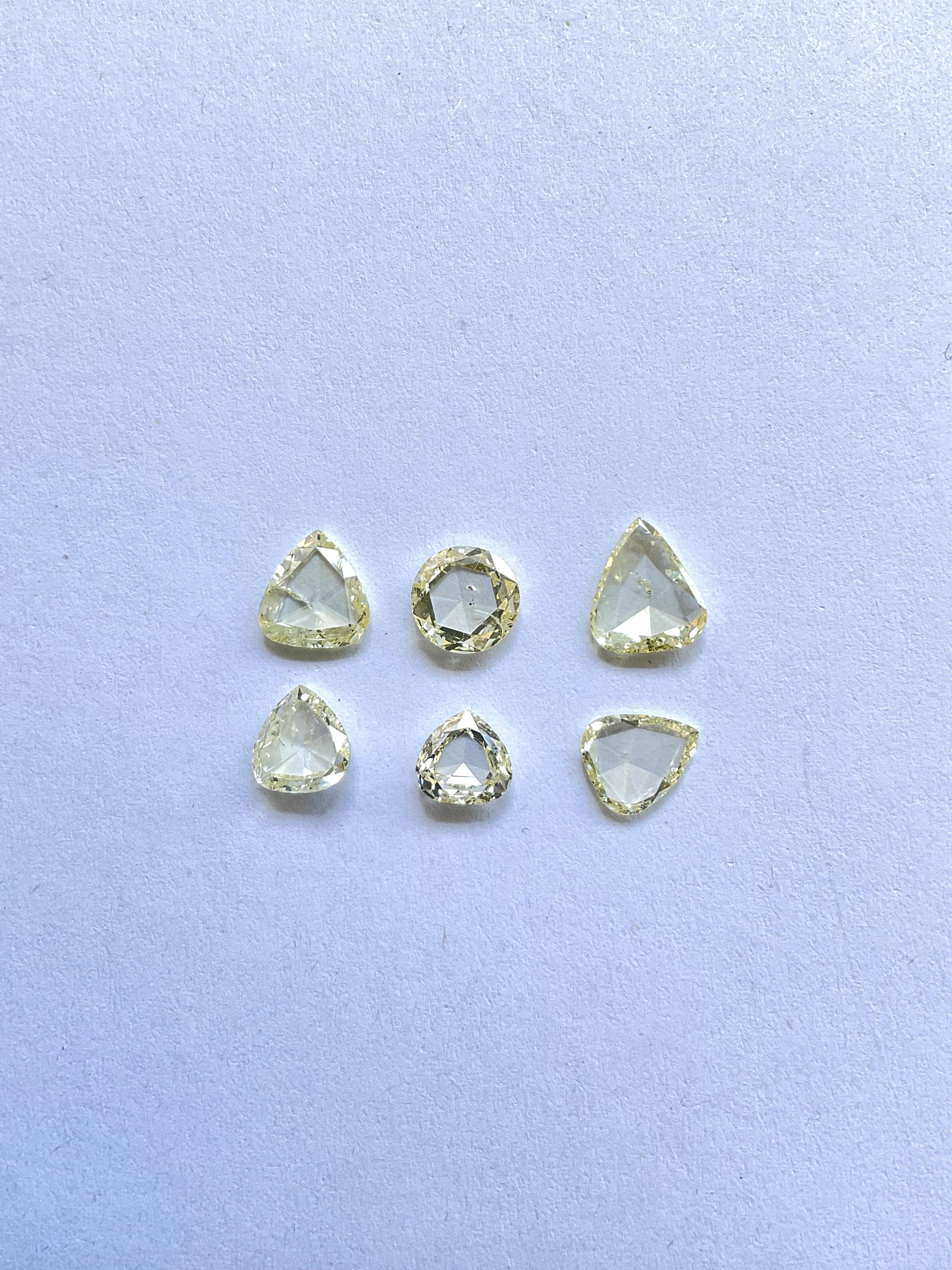 6.08 Carat Non-Certified Natural Diamond Rose Cut U-Z Color For Top Fine Jewelry

Weight : 6.08 Carats
Color : U-Z
Clarity : SI
Quantity : 6 Piece  
Cut : Rose Cut 
Size : 6.5x7 To 8x9.5 MM