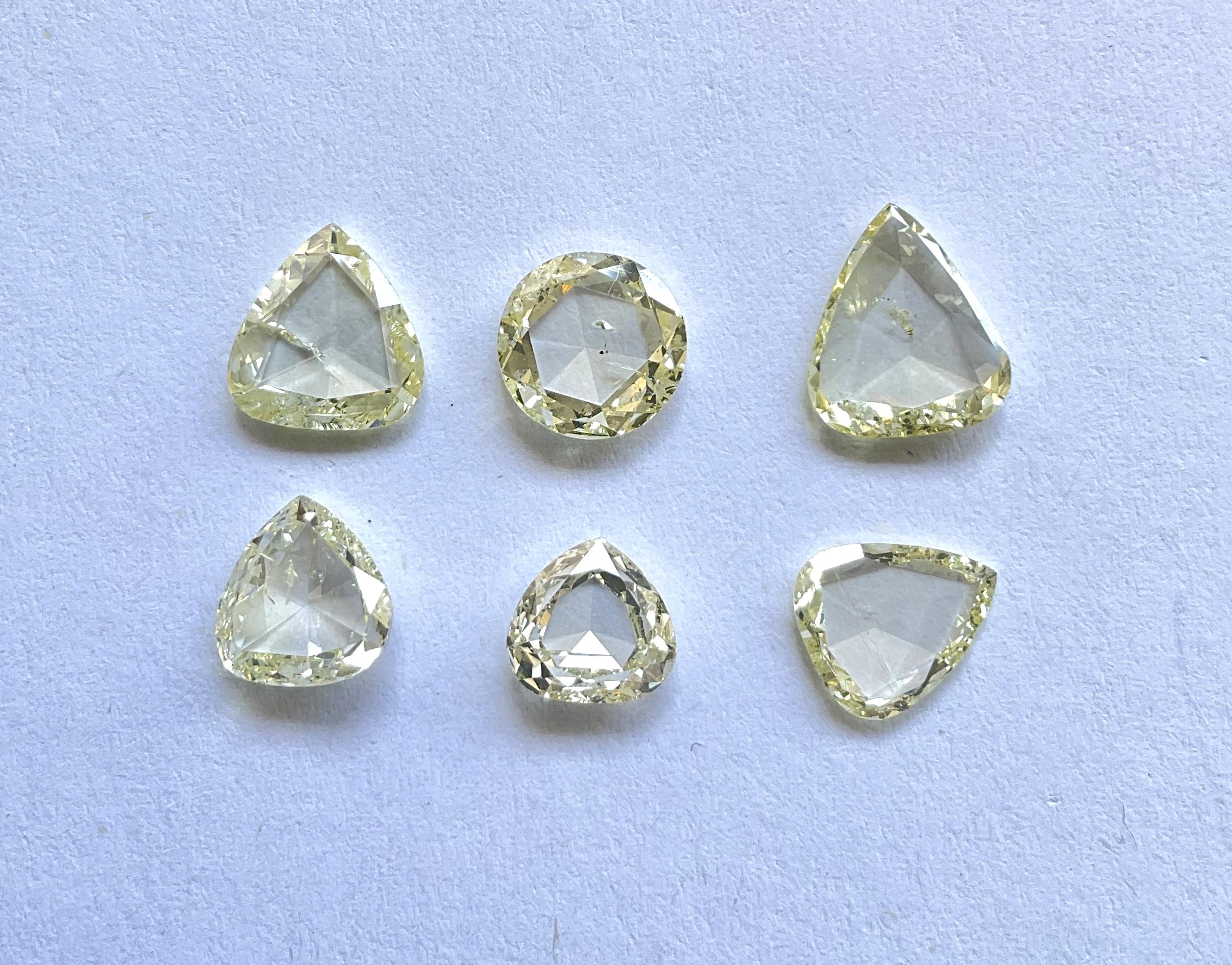 Contemporain Diamant naturel non certifié de 6,08 carats taille rose couleur U-Z pour la haute joaillerie en vente