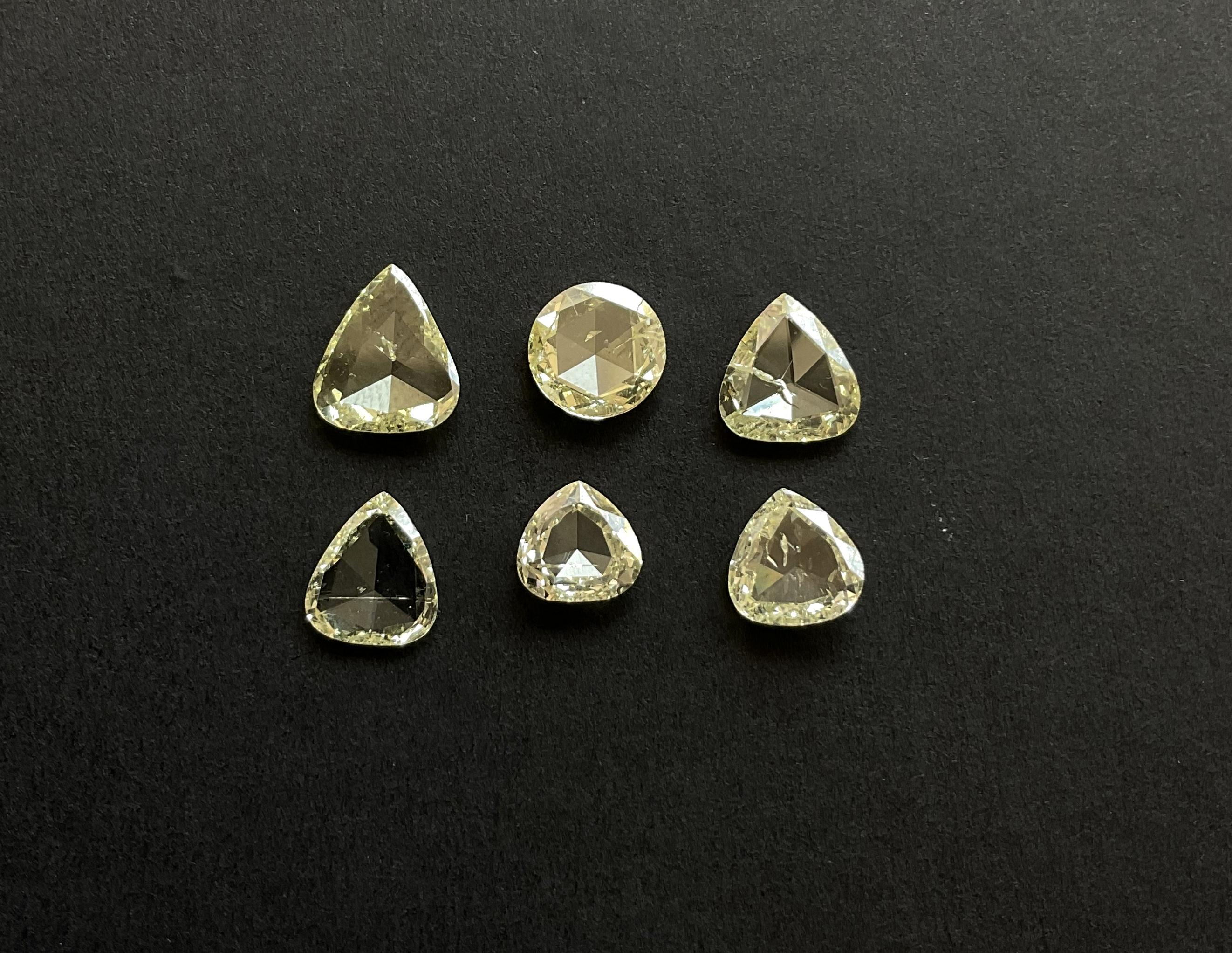 6,08 Karat Nicht-zertifizierter natürlicher Diamant im Rosenschliff U-Z Farbe für Top-Schmuck im Angebot 1