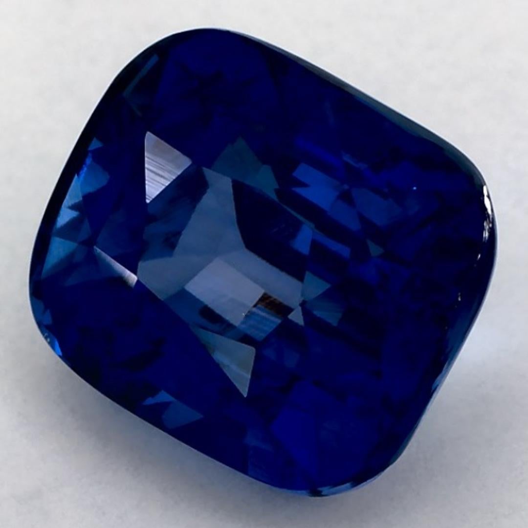 Taglio cuscino 6.08 carati di zaffiro blu a cuscino, gemma sfusa in vendita