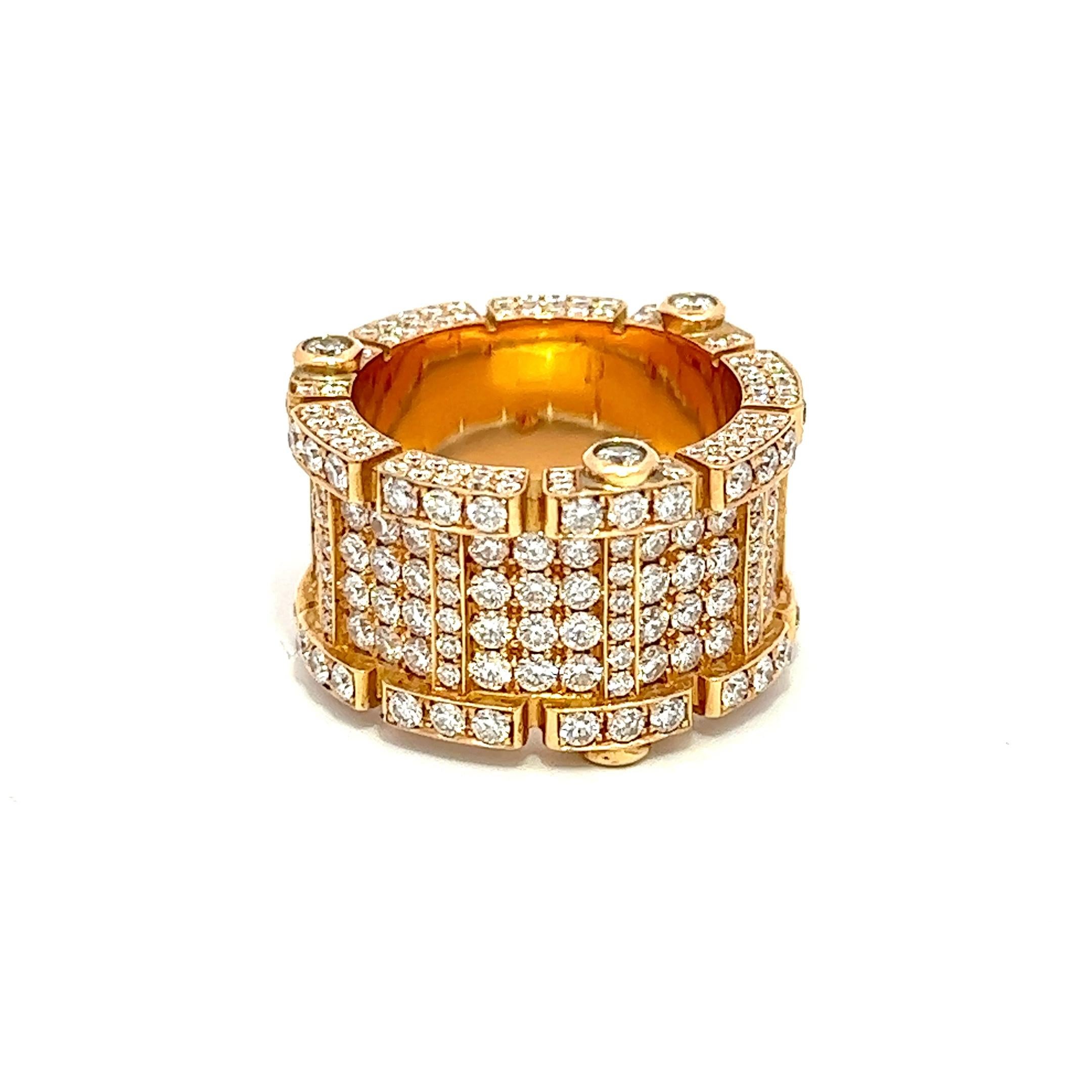 6.08  CT Runde Diamanten 18KR Gold Fassung Ring Band für Damen oder Herren im Angebot