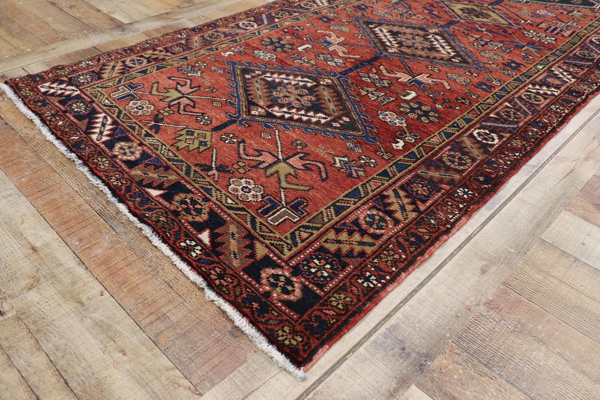 Pair of Matching Vintage Persian Heriz Runners For Sale 3