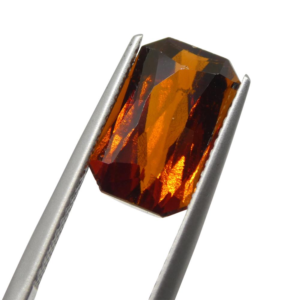 Brilliant Cut 6.08ct Scissor Cut Reddish Orange Hessonite Garnet from Sri Lanka For Sale