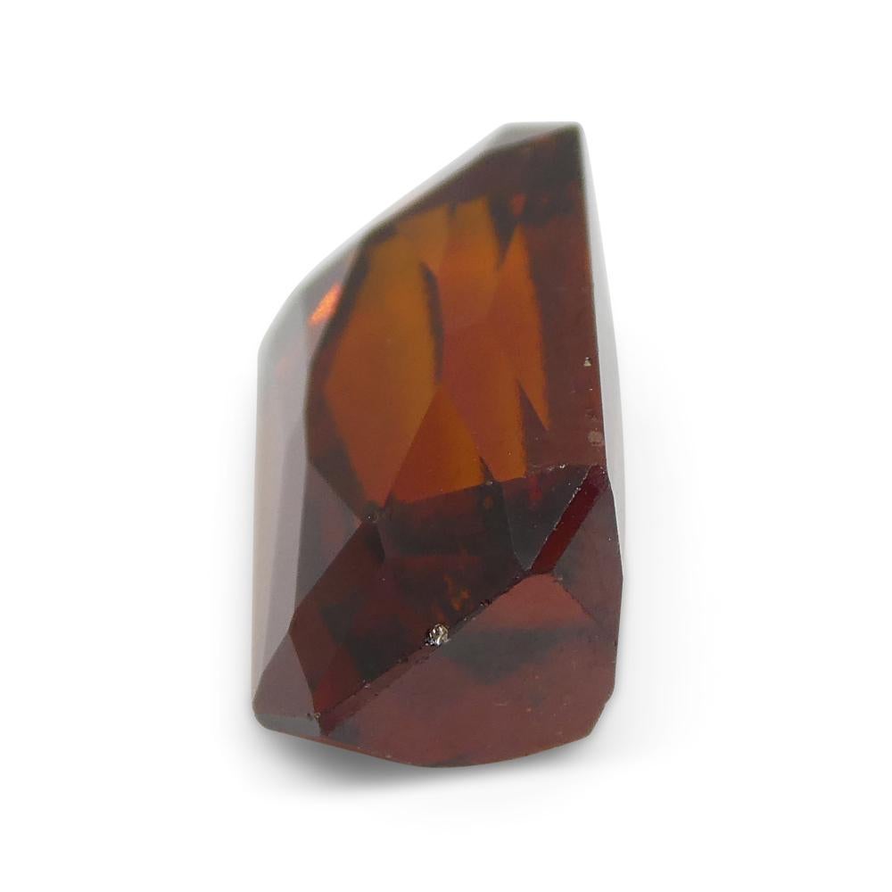 6.08ct Scissor Cut Reddish Orange Hessonite Garnet from Sri Lanka For Sale 4