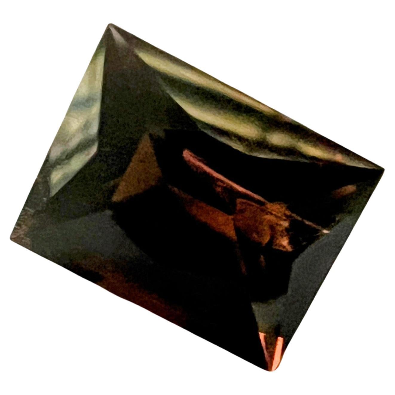 Artisan 6.08ct Square Cut Brownish Pink Tourmaline Gemstone en vente