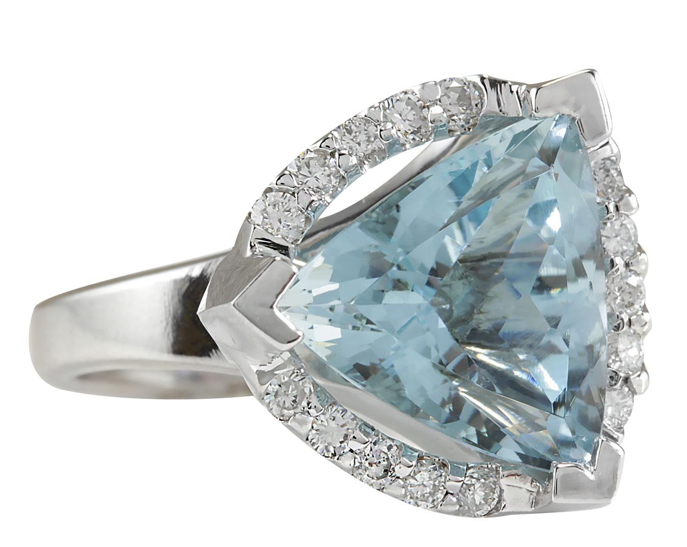 6.09 Carat Natural Aquamarine 14 Karat White Gold Diamond Ring
Stamped: 14K White Gold
Total Ring Weight: 9.5 Grams
Total Natural Aquamarine Weight is 5.59 Carat (Measures: 13.00x13.00 mm)
Color: Blue
Total Natural Diamond Weight is 0.50