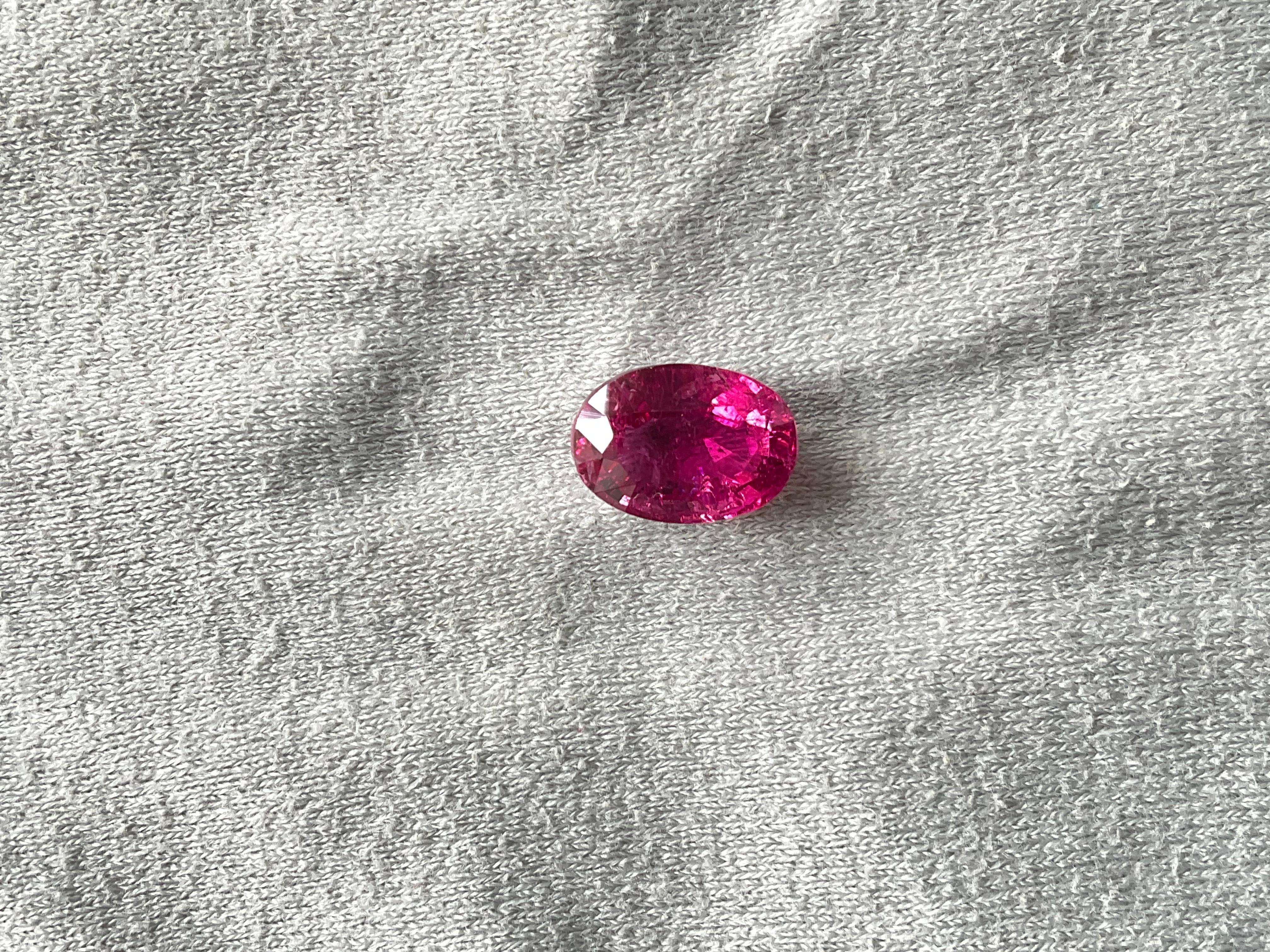 6,09 Karat Rubellit Turmalin Oval Facettenschliff Stein Top Qualität Natürlicher Edelstein im Zustand „Neu“ im Angebot in Jaipur, RJ
