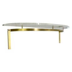 60cm Hollywood-Regency-Wandschrank aus massivem Messing und Acrylglas, Italien 1970er Jahre