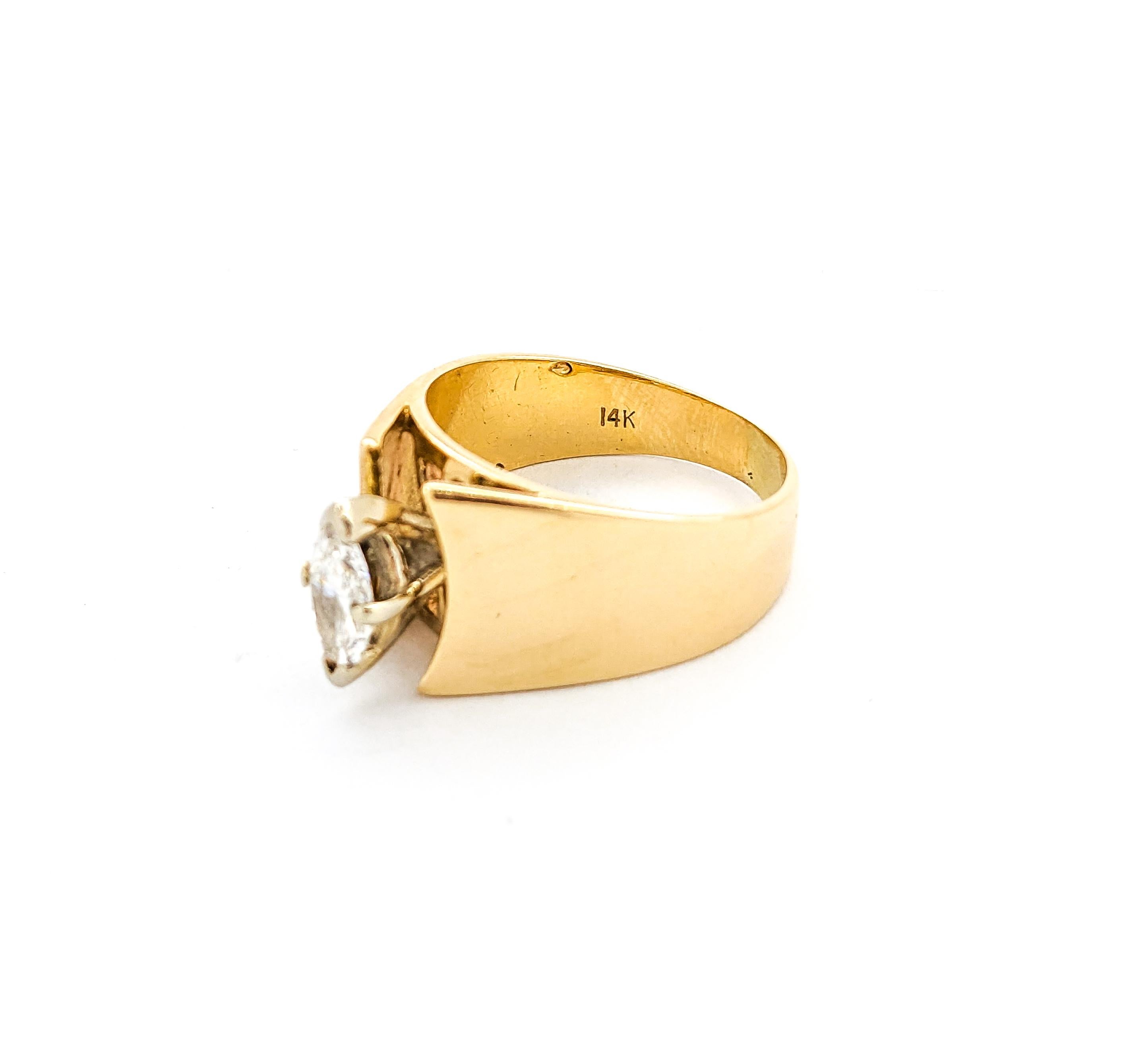 Bague en or jaune avec un diamant de 0,60ct Pour femmes en vente