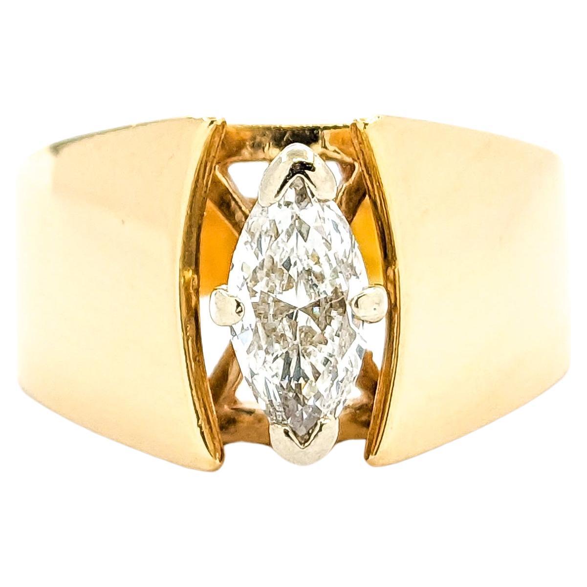 .60ct Diamantring in Gelbgold im Angebot