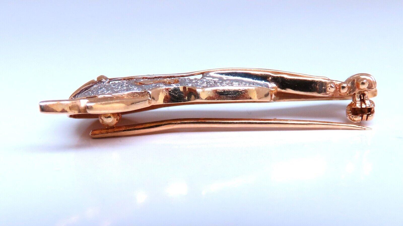 Women's or Men's .60ct natural diamond Cello Violin Pin 14kt Gold For Sale