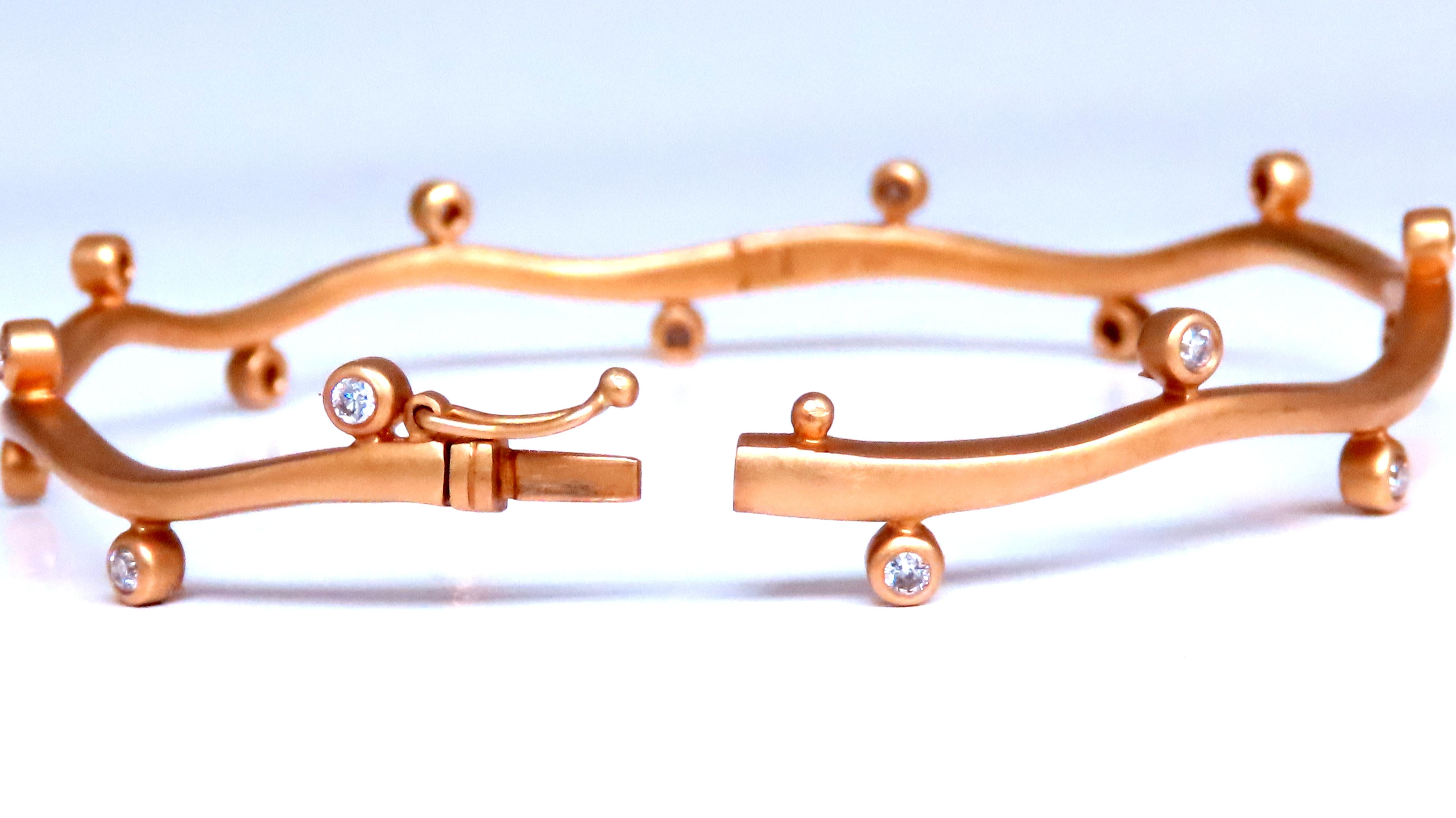 Contemporary .60ct Natural Diamonds Vine Bangle Bracelet 18kt gold 12465 For Sale