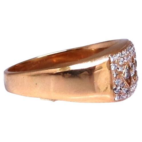 .60ct Natural round diamond mens ring 14kt gold pinky For Sale