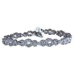 .60ct. Diamantes Redondos Naturales Pulsera de Tenis Clásica Oro Blanco 14 Kilates