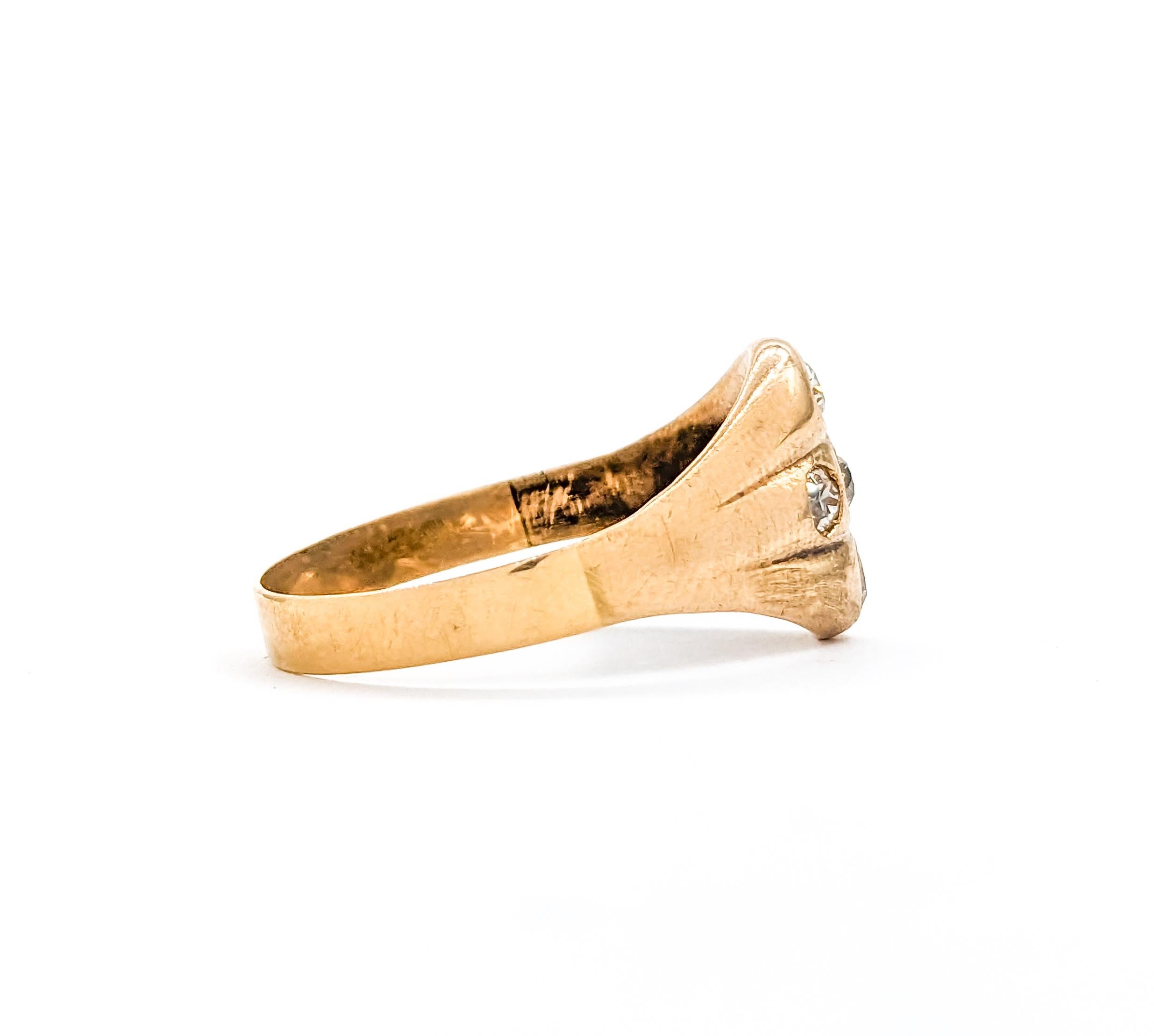 .60ctw Old Mine Diamond Ring In Yellow Gold For Sale 1