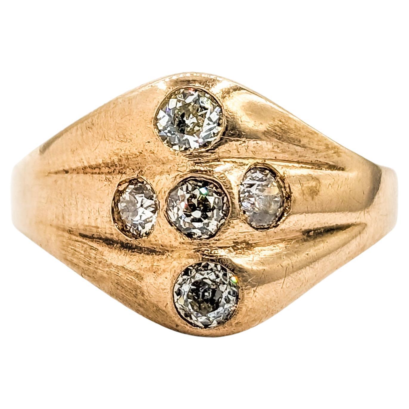 .60ctw Old Mine Diamant Ring in Gelbgold