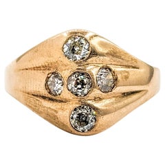 Retro .60ctw Old Mine Diamond Ring In Yellow Gold