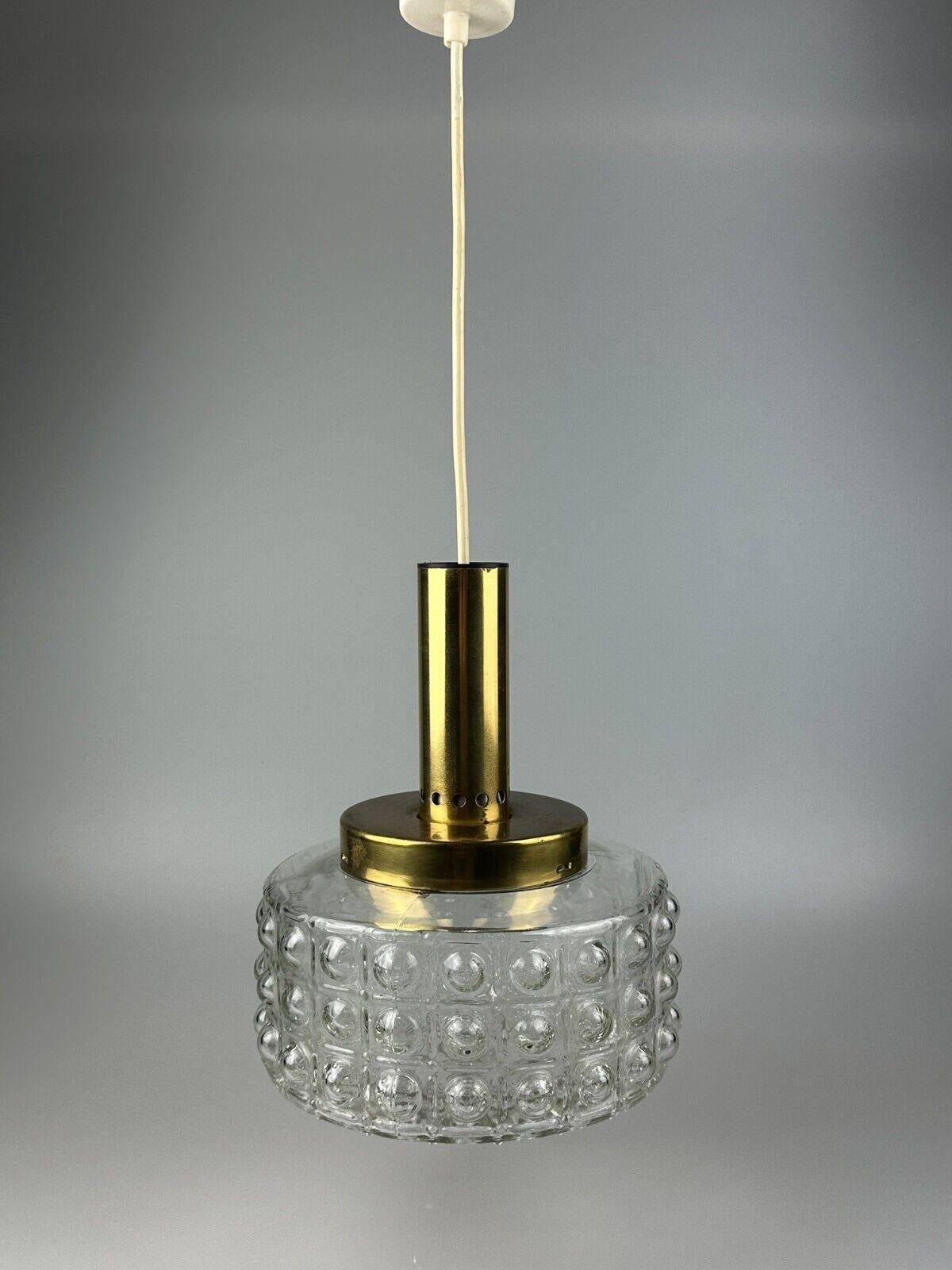 60er 70er Jahre VEB Hängelampe Deckenlampe Bubble Messing Glas Space Age Design For Sale 2