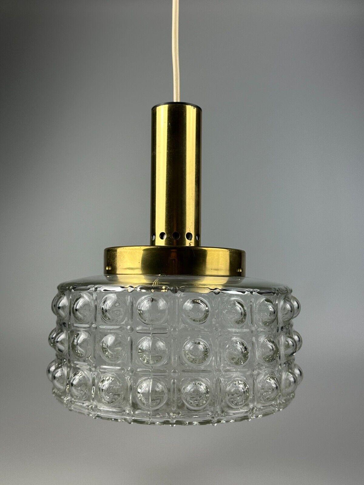 60er 70er Jahre VEB Hängelampe Deckenlampe Bubble Messing Glas Space Age Design in vendita 5