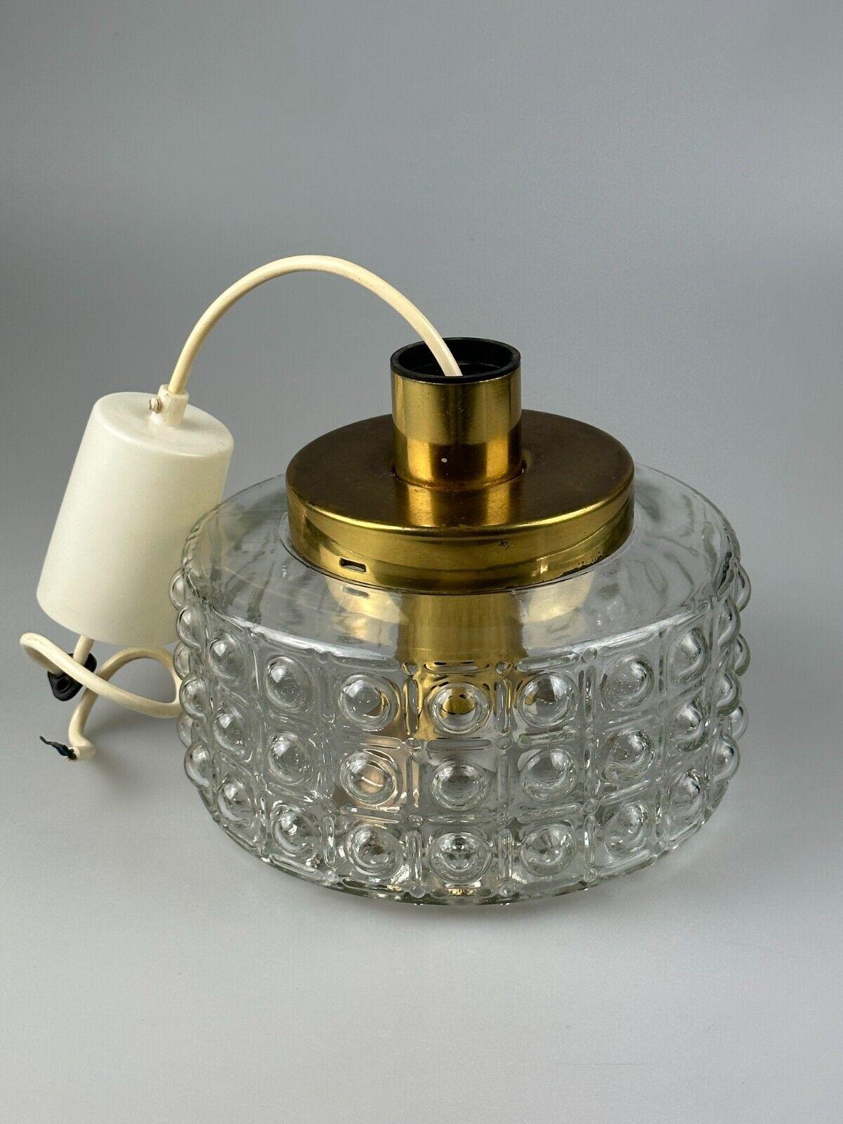 60er 70er Jahre VEB Hängelampe Deckenlampe Bubble Messing Glas Space Age Design in vendita 10